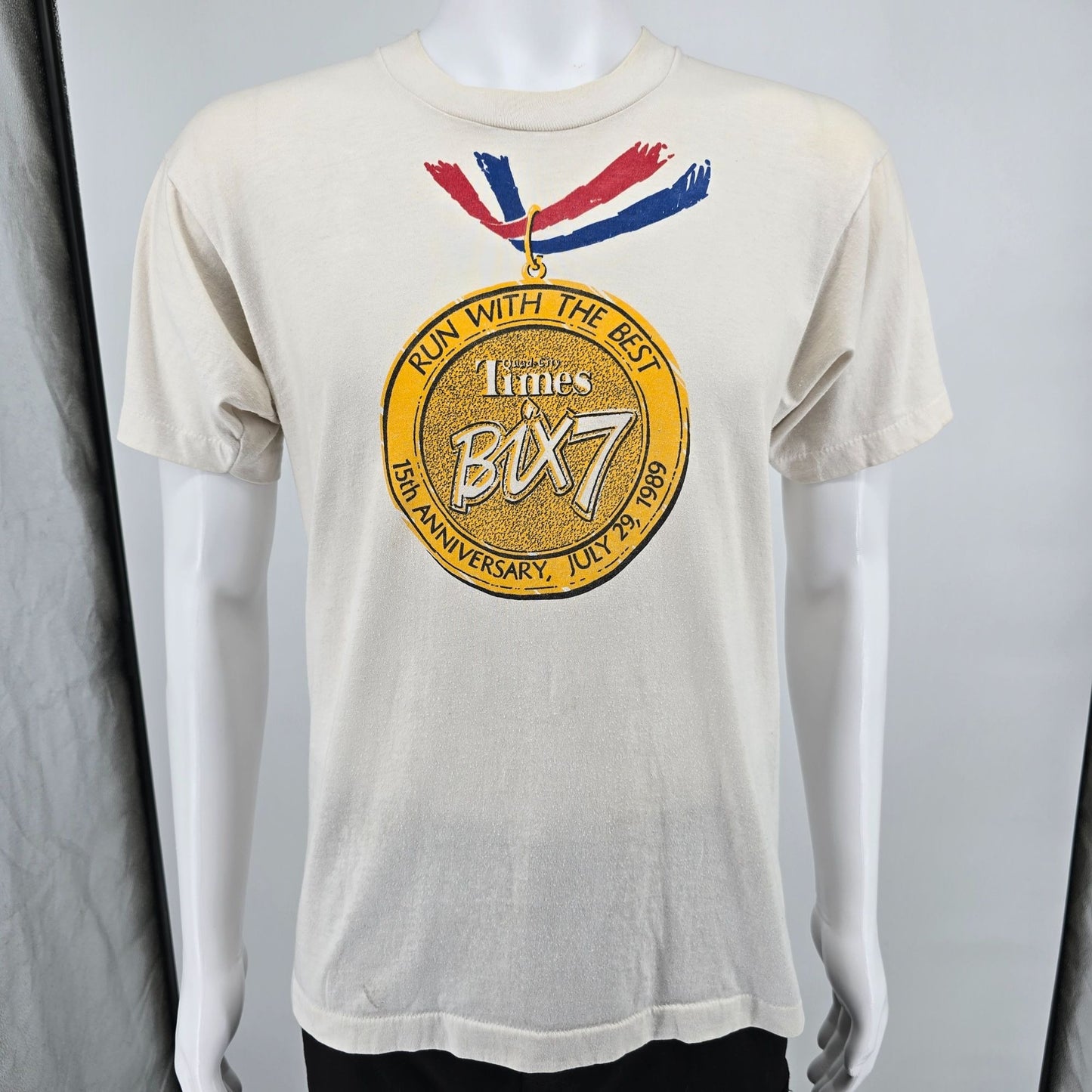 Vintage 1989 Quad-City Times Bix 7 Road Race Davenport Iowa T-Shirt (M)