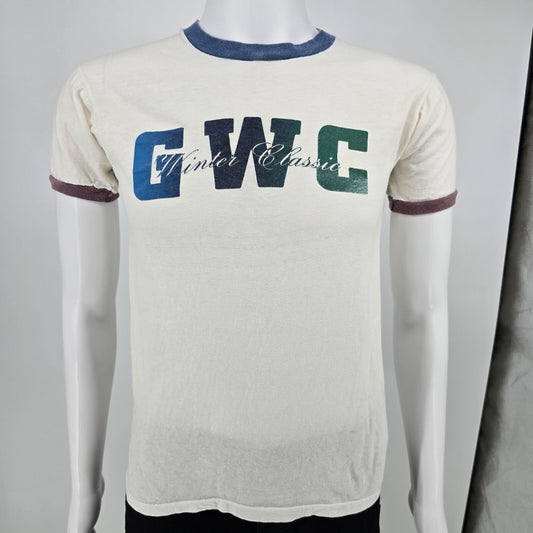 Vintage 1980s Union Underwear Co. GWC Winter Classic Ringer Tee T-Shirt (S)
