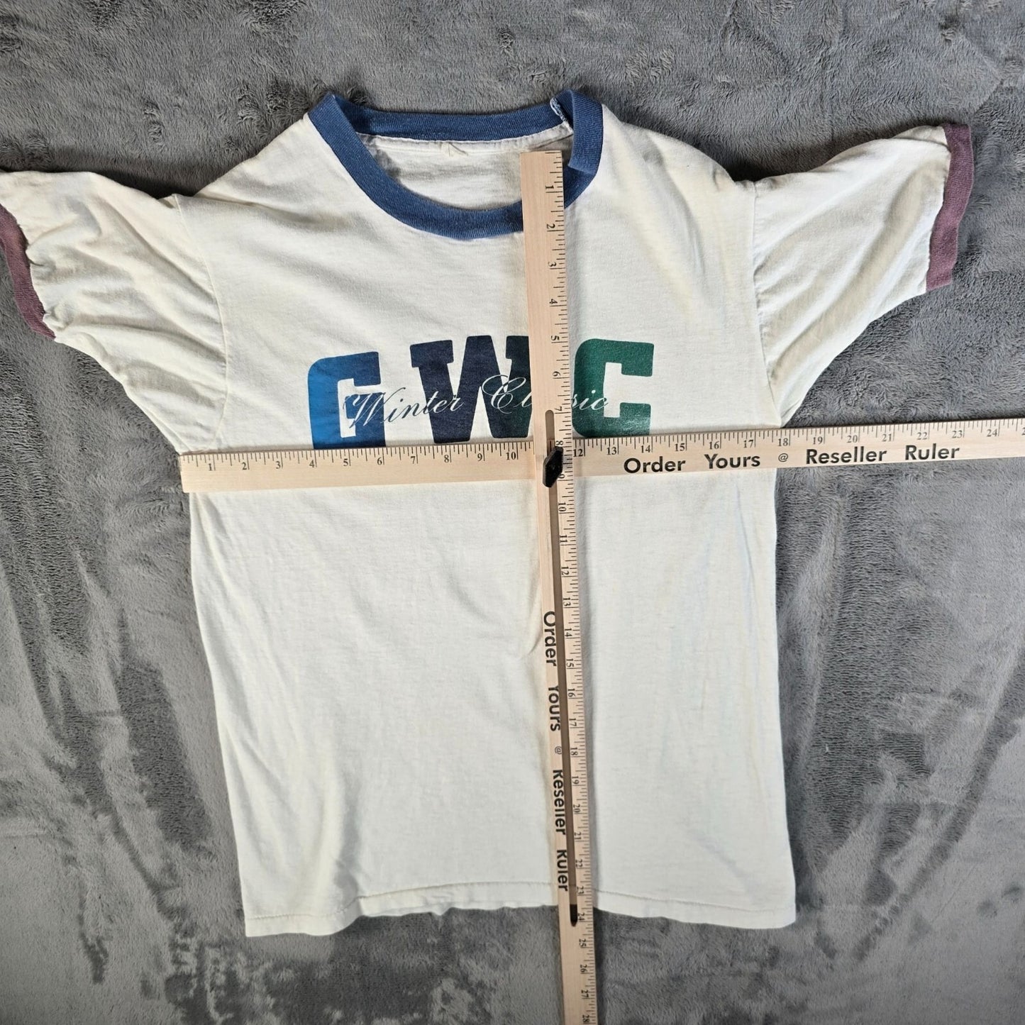 Vintage 1980s Union Underwear Co. GWC Winter Classic Ringer Tee T-Shirt (S)