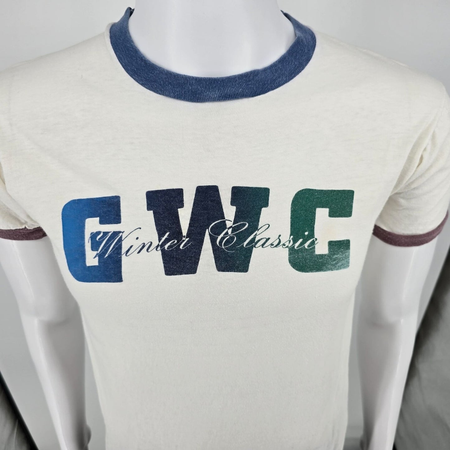 Vintage 1980s Union Underwear Co. GWC Winter Classic Ringer Tee T-Shirt (S)
