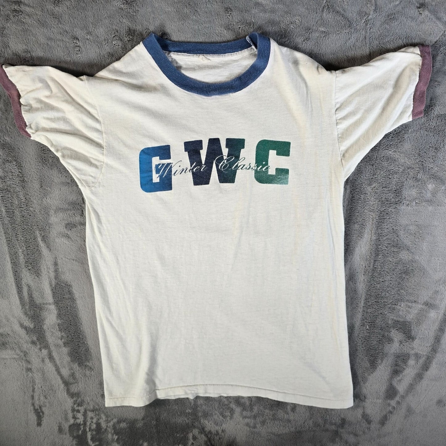 Vintage 1980s Union Underwear Co. GWC Winter Classic Ringer Tee T-Shirt (S)