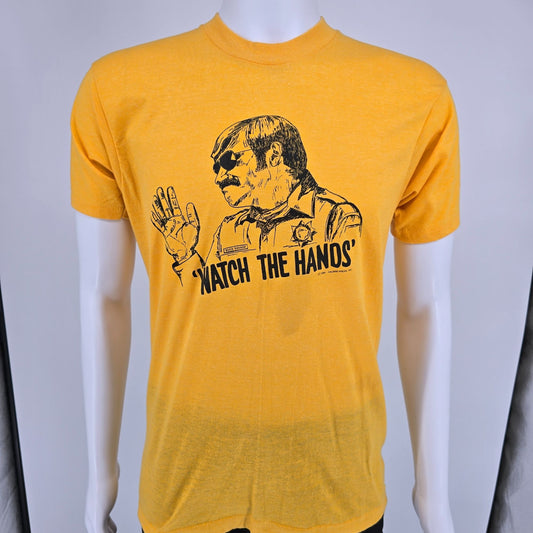 Vintage 1980s JD Buck Savage "Watch The Hands" Police Training Video T-Shirt (M)
