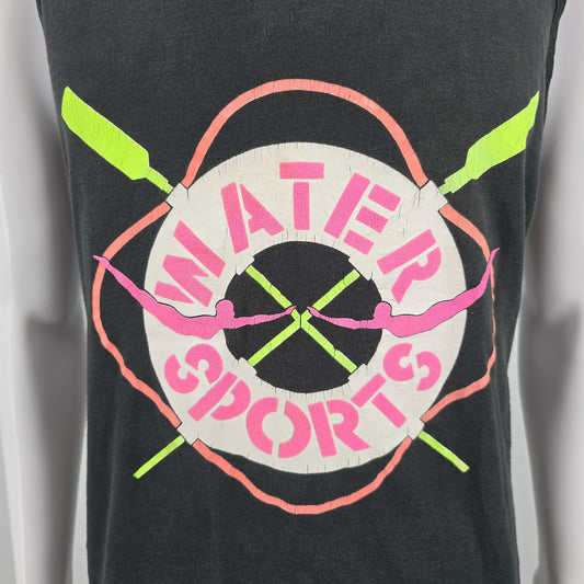 Distressed Vintage Late 1980s Fruit of the Loom "Water Sports" Tank Top (XL)