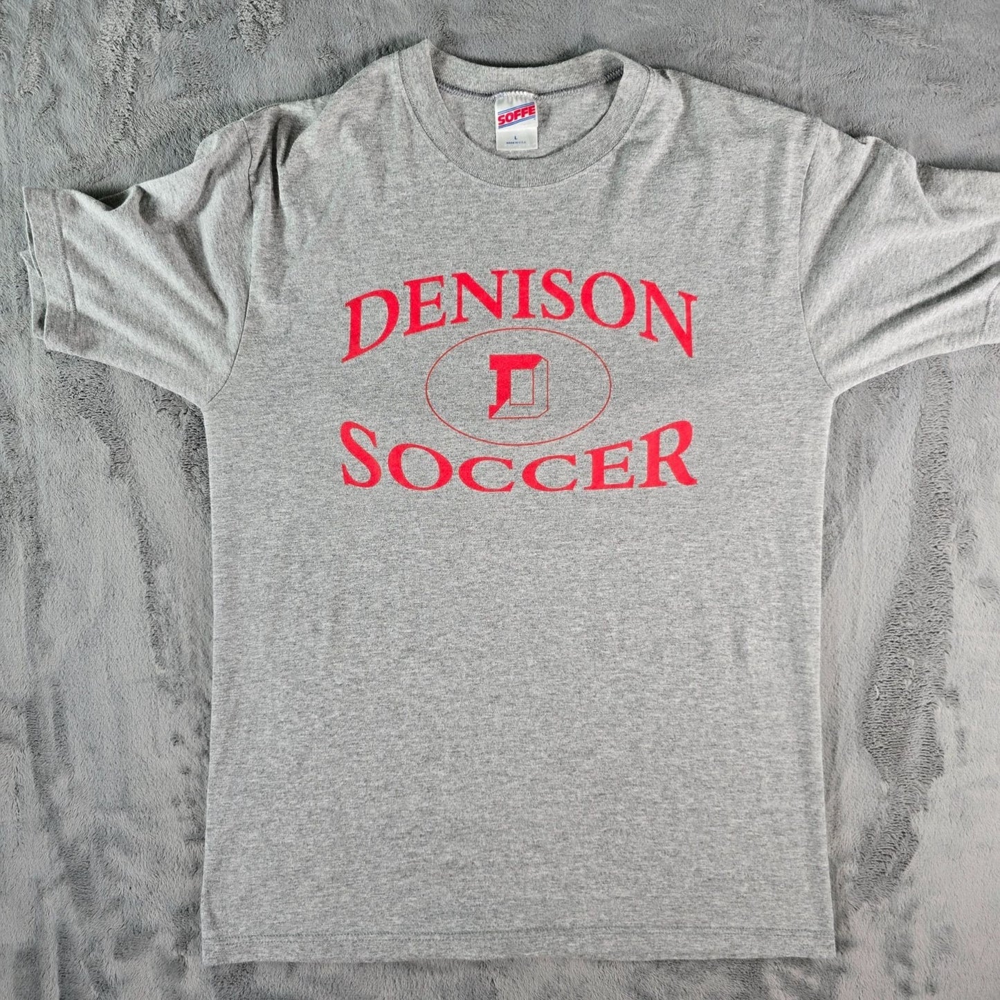 Vintage Y2K Soffe Made in USA Denison University Soccer Granville OH T-Shirt (M)