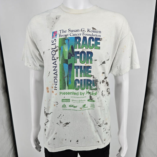 Vintage Thrashed 2003 Susan G. Komen Race for the Cure Indianapolis T-Shirt (L)