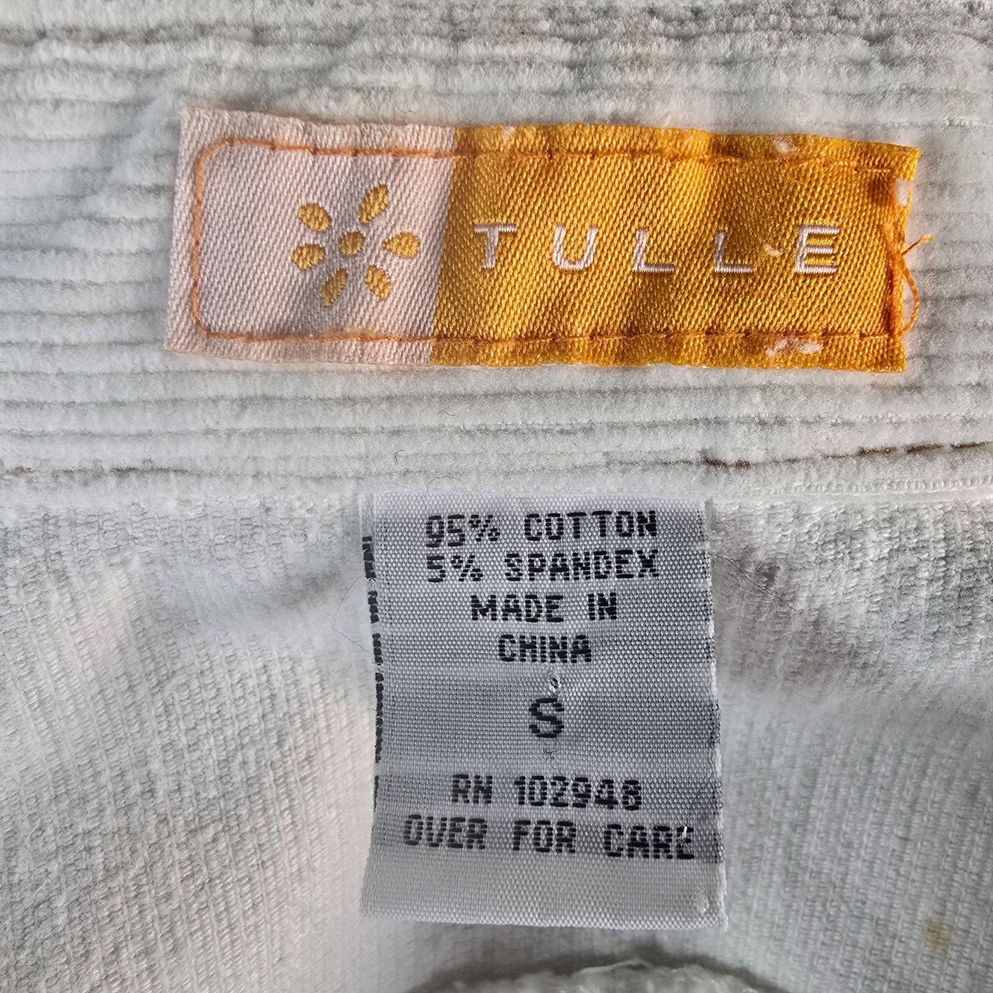 2000s Tulle Anthropologie Women's Fitted Ivory Corduroy Jacket (S) *Fair