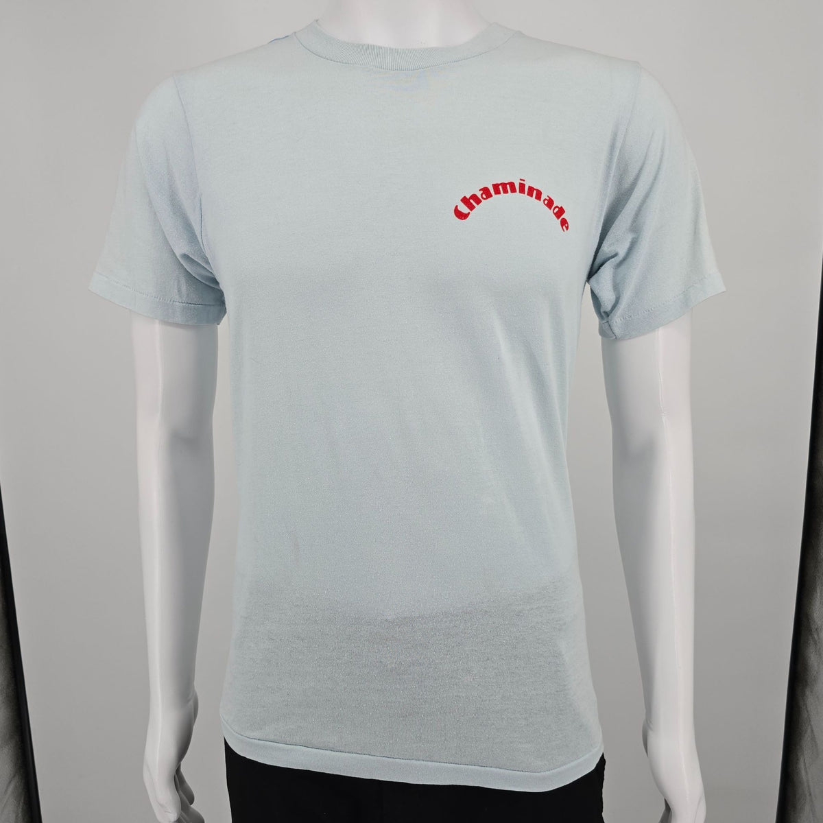 Vintage 1980s Champion Chaminade "Kim Hardwood" Flocked Letter T-Shirt (S/M)
