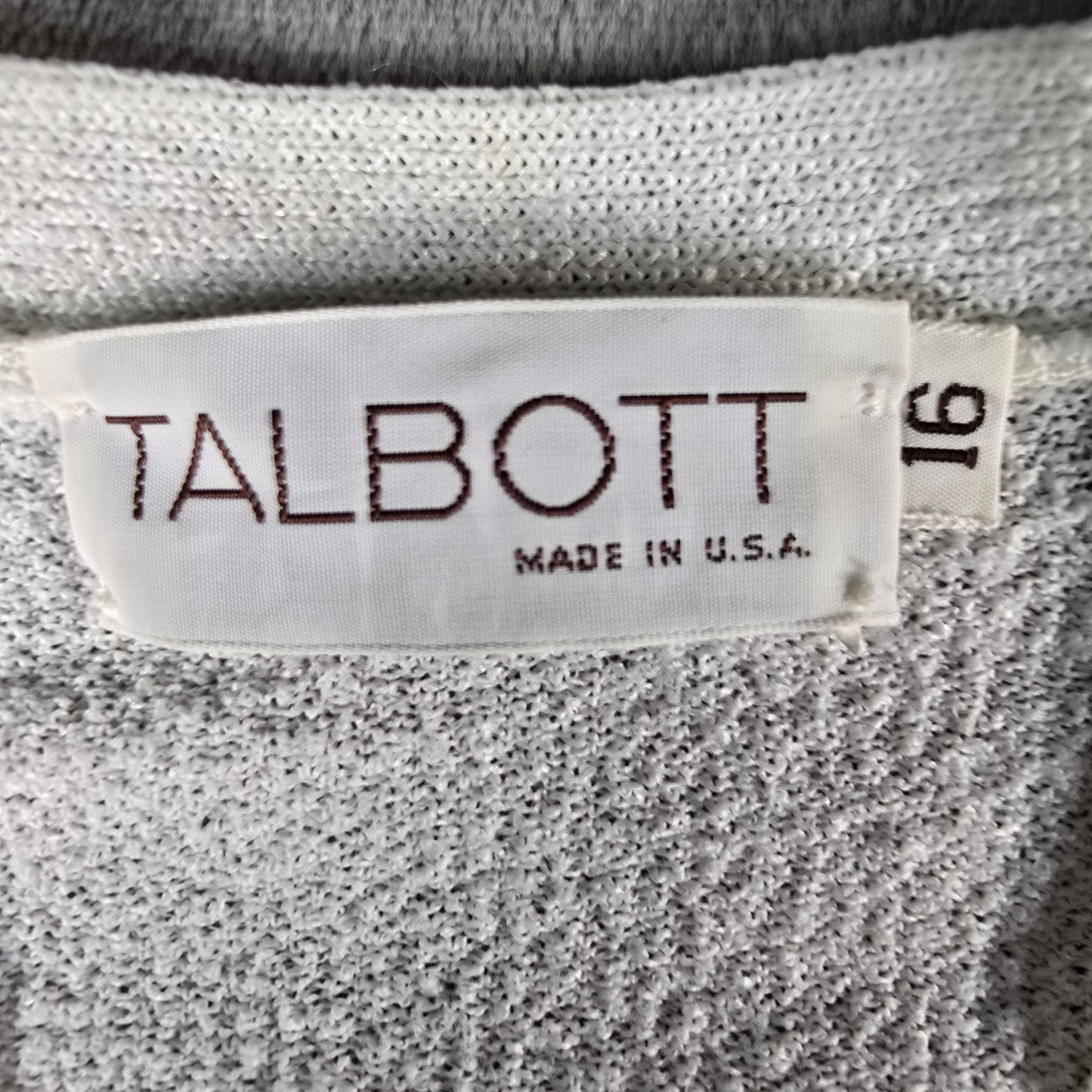 Vintage Early 1980s Talbott White Raglan Sleeve Midi Sweater Dress (Size 14/L)