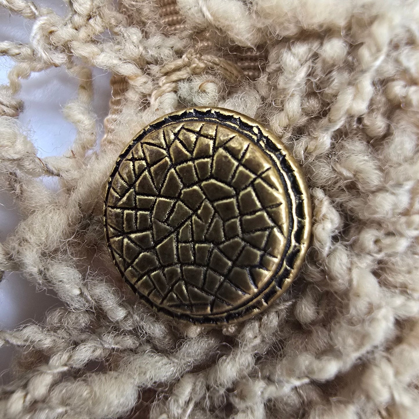 Vintage 1960s Majestic Women's Boho Open Knit Button-Front Cardigan Sweater (M)