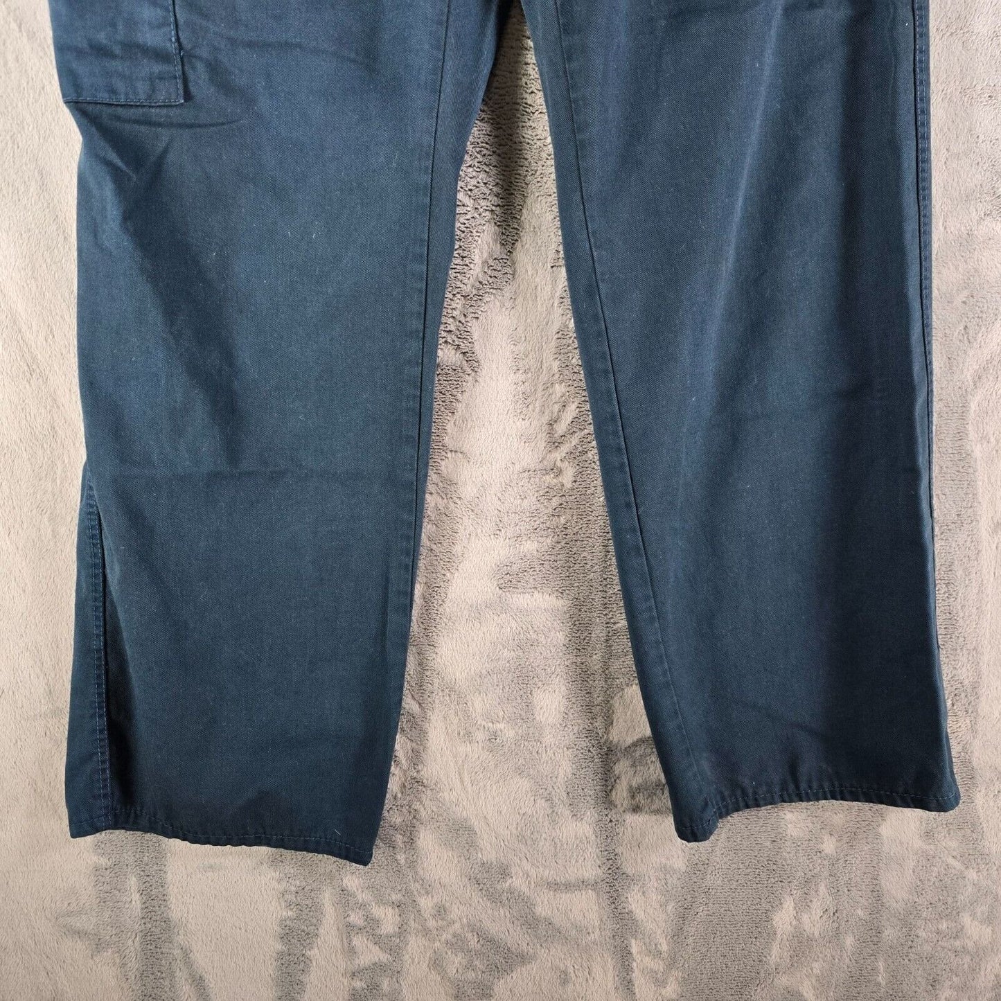 Vintage 1990s French Workwear Stretch Waistband Blue Utility Cargo Pants (29x29)