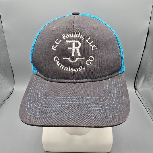 R.C. Faulds, LLC Gunnison Colorado Saddlery Blue & Gray Snapback Trucker Hat