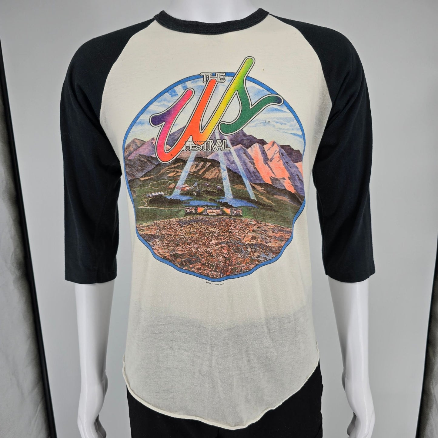 Vintage 1982 US Rock & Roll Festival San Bernadino Raglan Concert T-Shirt (M)