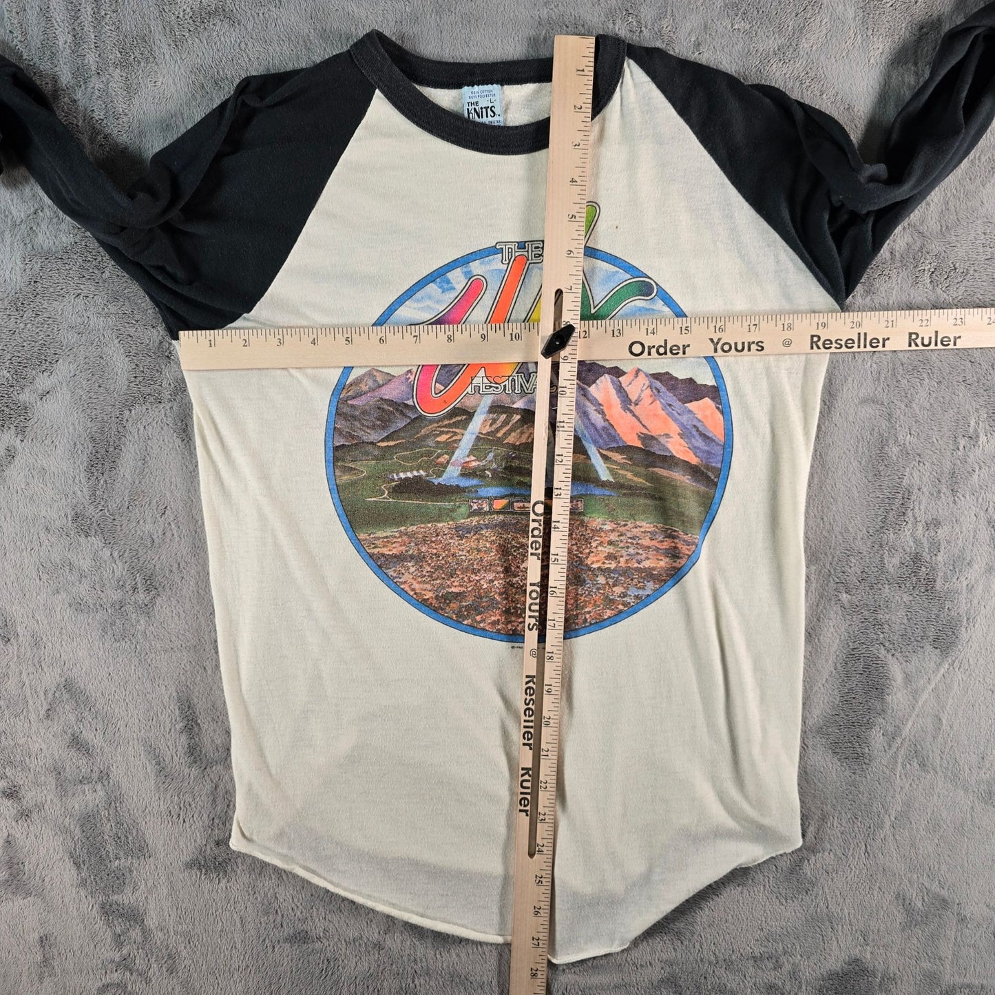 Vintage 1982 US Rock & Roll Festival San Bernadino Raglan Concert T-Shirt (M)