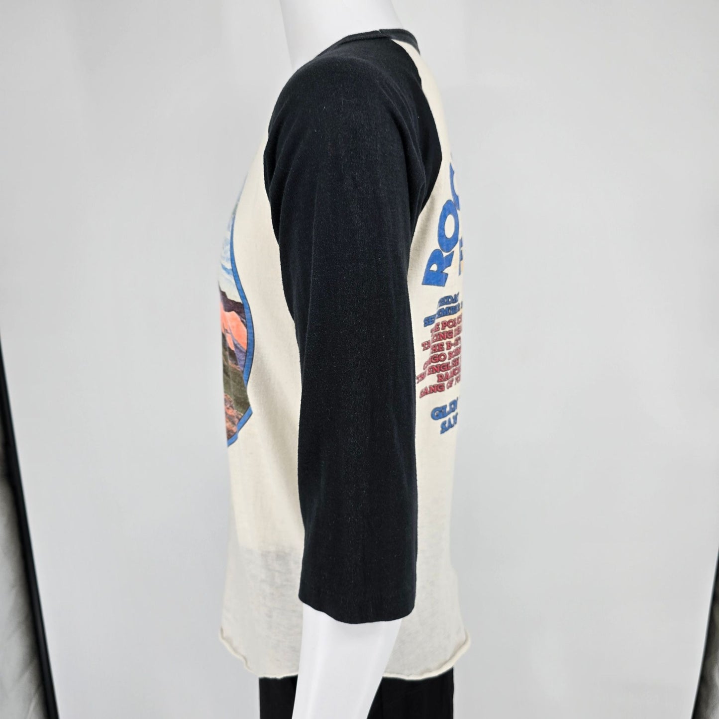 Vintage 1982 US Rock & Roll Festival San Bernadino Raglan Concert T-Shirt (M)