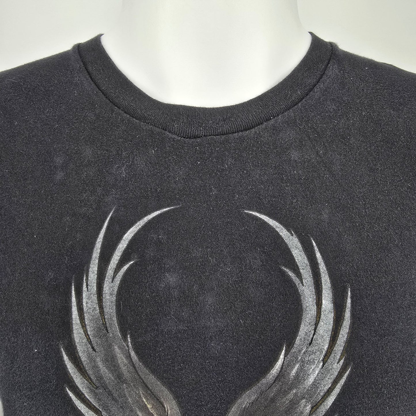 2010s Never Summer Industries "Heritage" Black Snowboarding T-Shirt (L) *Flaw