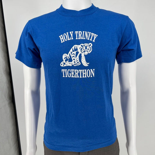 Vintage 1980s/1990s Screen Stars Best Blue Holy Trinity Tigerthon T-Shirt (S)