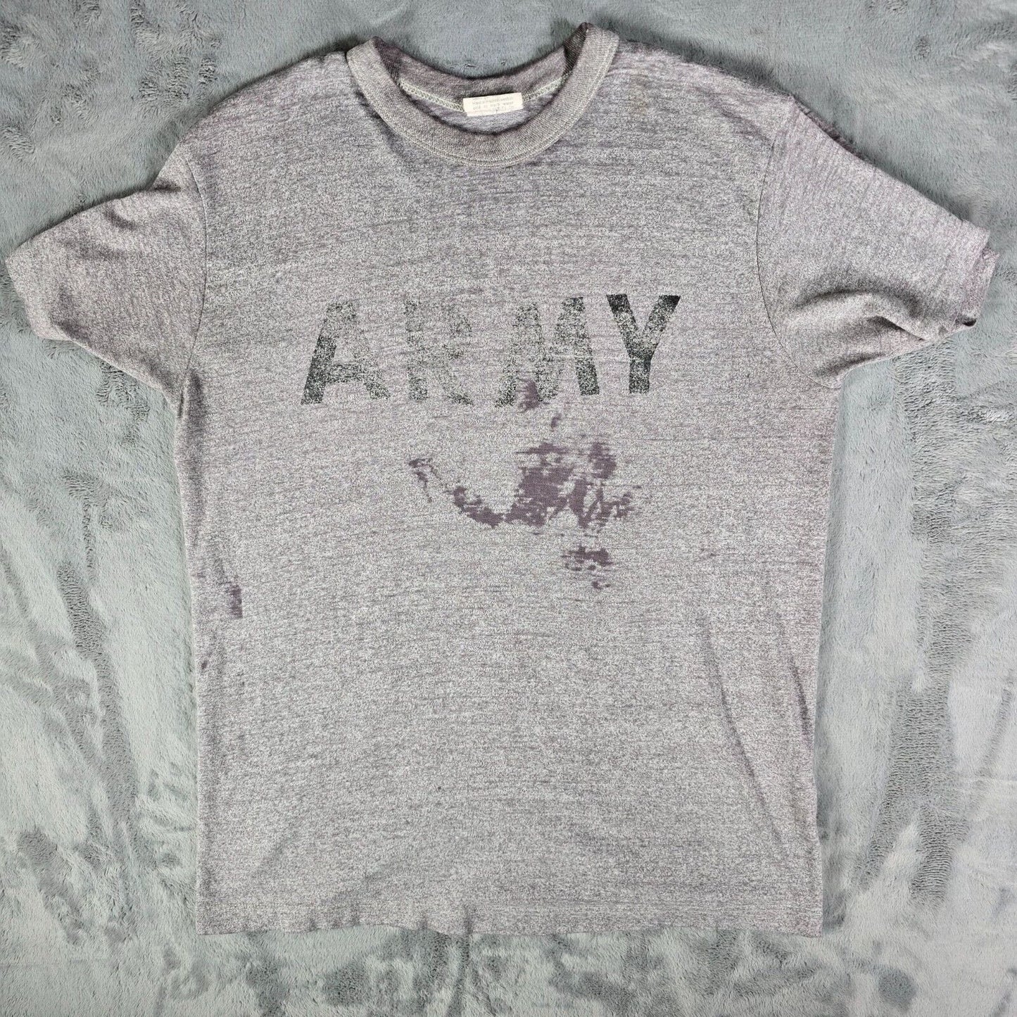 Thrashed Vintage 1991 U.S. Army Physical Fitness Uniform (PFU) Gray T-Shirt (M)