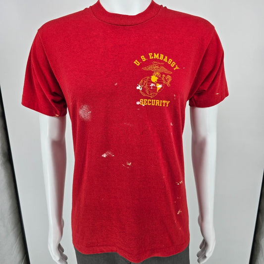 Vintage 1980s U.S. Embassy Security Muscat Oman Marine Detachment T-Shirt (M)