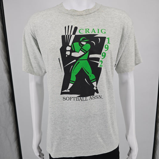 Vintage 1992 Screen Stars Craig Softball Association Colorado T-Shirt (XL)