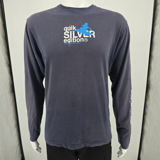 Distressed Vintage Y2K Quiksilver Edition Long Sleeve Surfer T-Shirt (L)