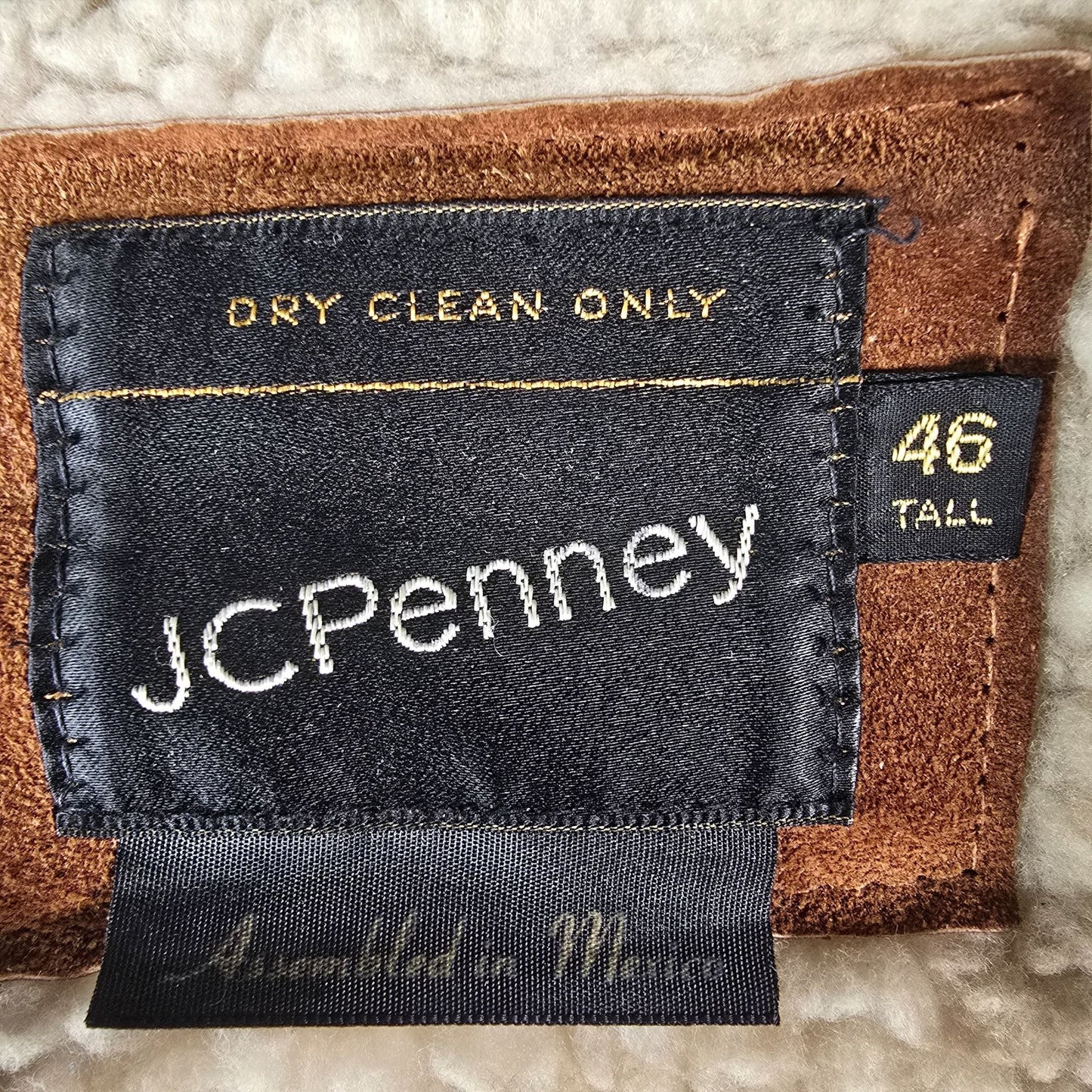 Vintage 1980s JCPenney Rust Split Cowhide Suede Sherpa Hooded Bomber Jacket (L)