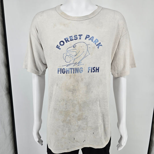 Vintage 1990s Forest Park Fighting Fish/bigg's Hypermarket Ohio T-Shirt (XL)