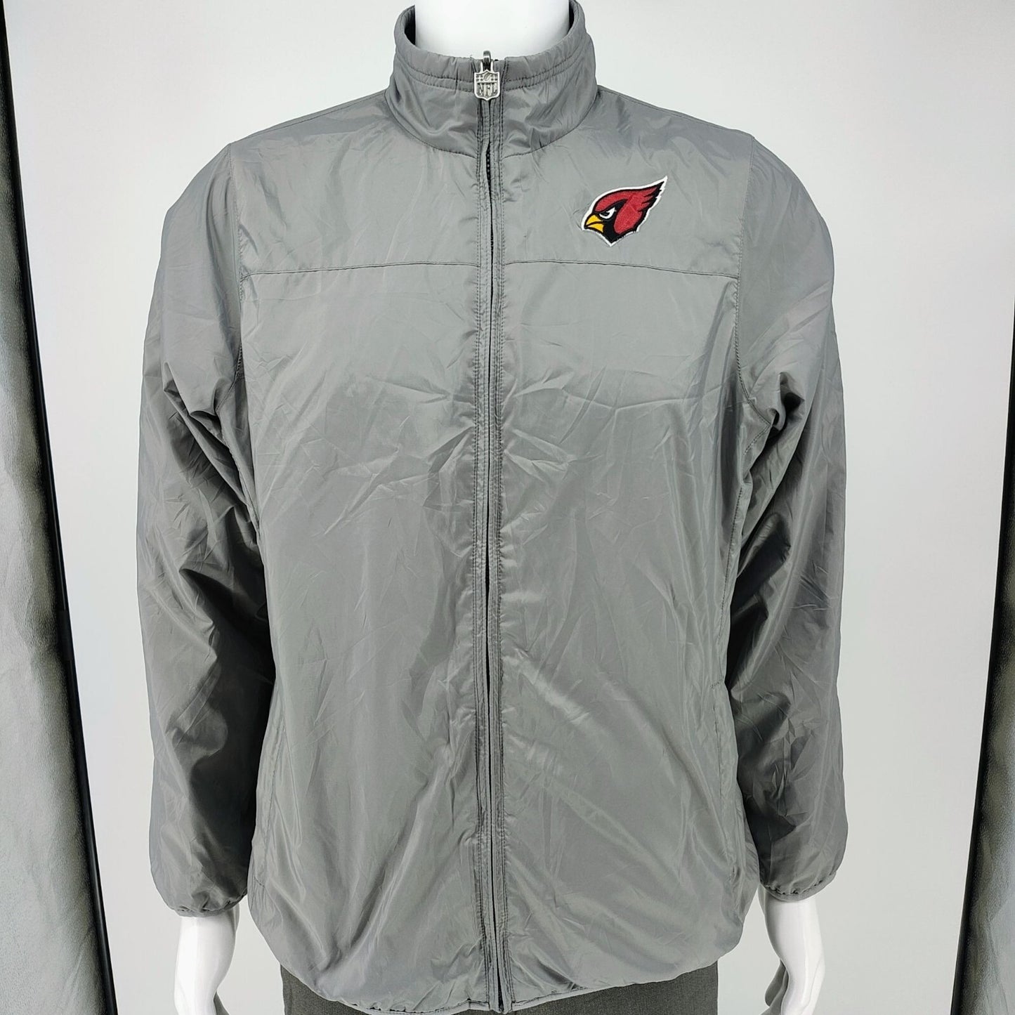 NFL Pro Line Arizona Cardinals Womens Reversible Full Zip Black/Gray Jacket (L)