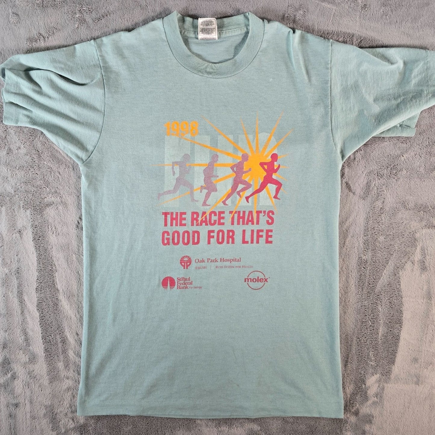 Vintage 1998 Oak Park Runners Club "The Race That's Good for Life" T-Shirt (S/M)