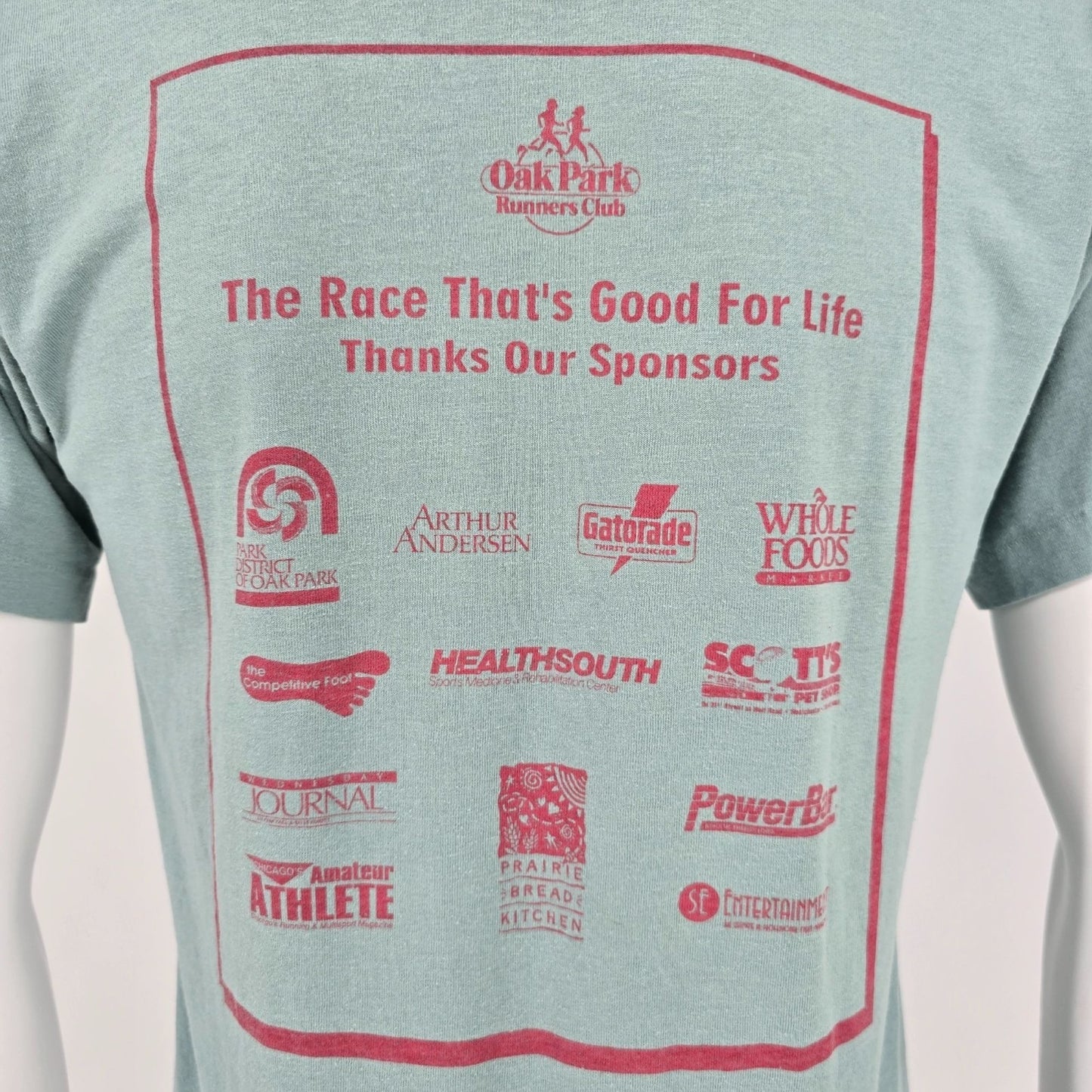 Vintage 1998 Oak Park Runners Club "The Race That's Good for Life" T-Shirt (S/M)