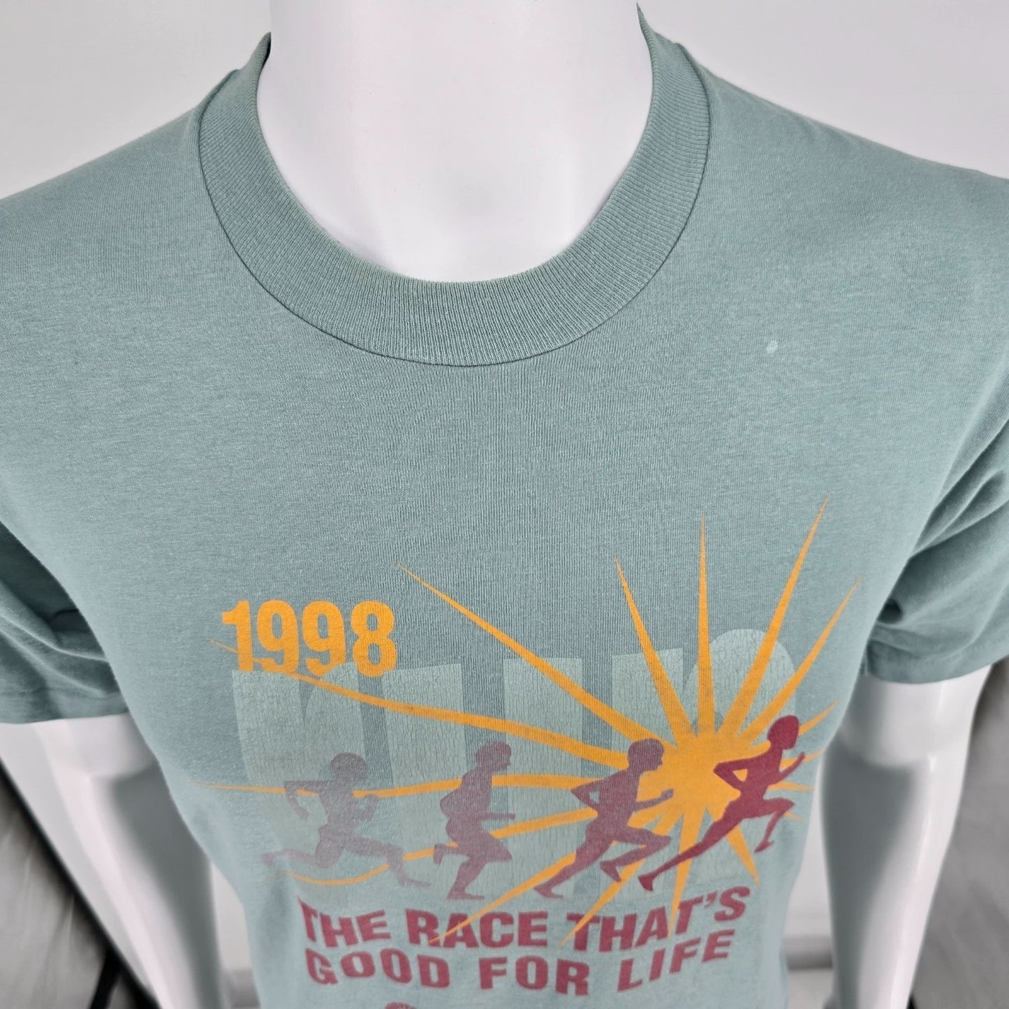 Vintage 1998 Oak Park Runners Club "The Race That's Good for Life" T-Shirt (S/M)