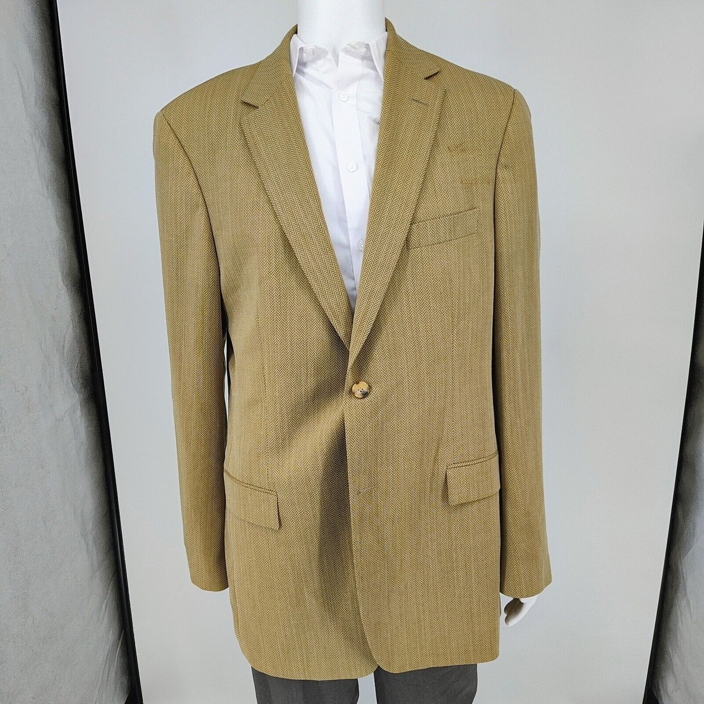 Boss Hugo Boss Brown Chevron Pattern Bertolucci US Sport Coat 44L (*FLAWS*)