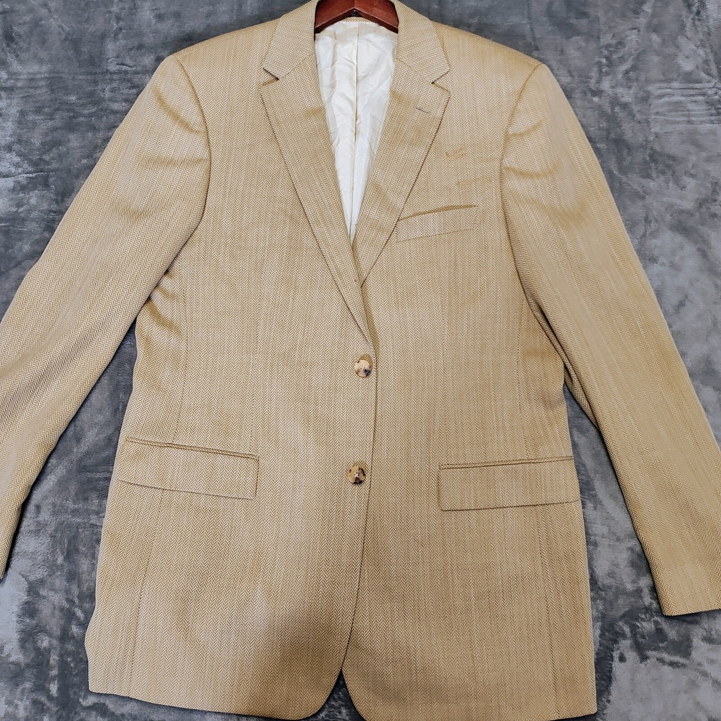 Boss Hugo Boss Brown Chevron Pattern Bertolucci US Sport Coat 44L (*FLAWS*)