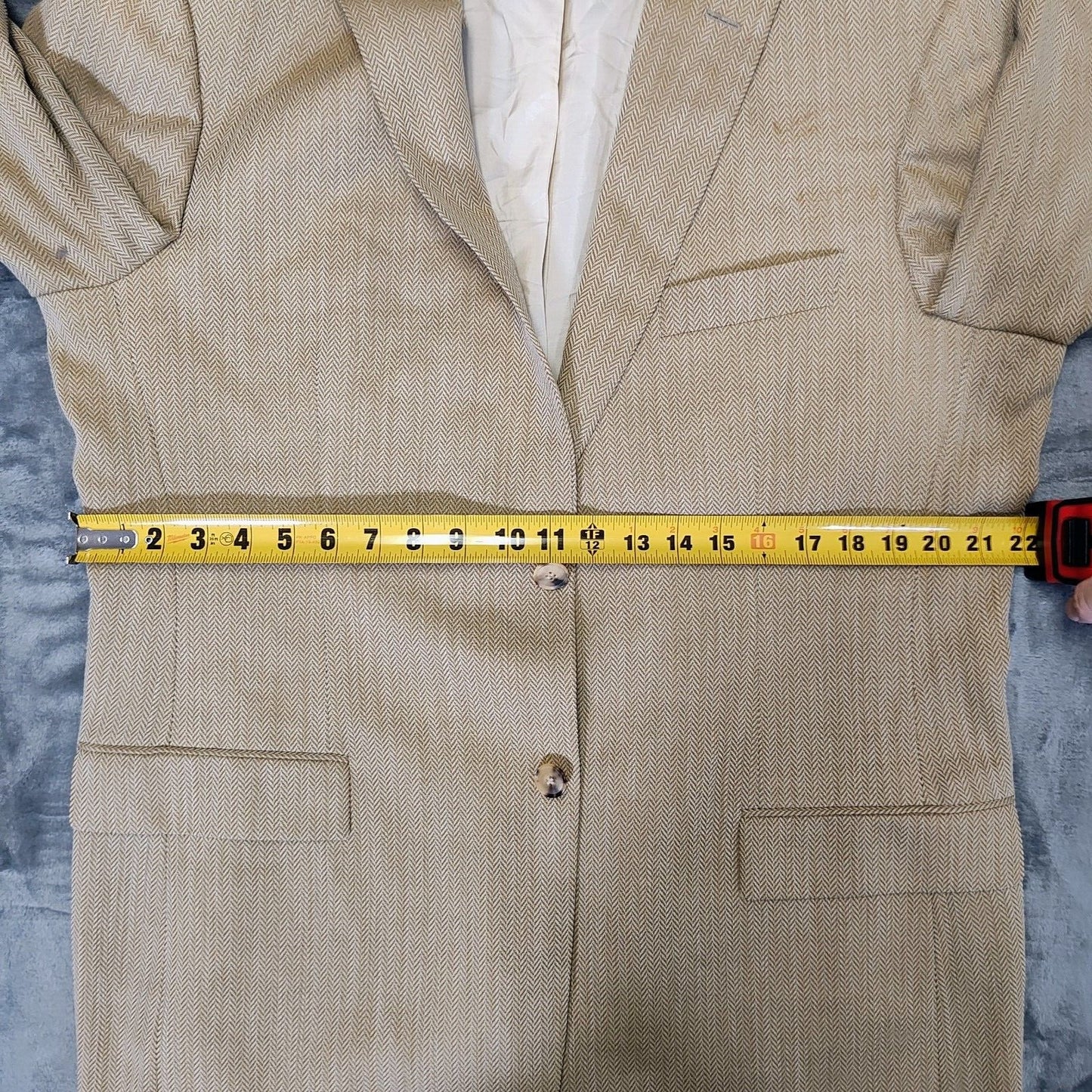 Boss Hugo Boss Brown Chevron Pattern Bertolucci US Sport Coat 44L (*FLAWS*)