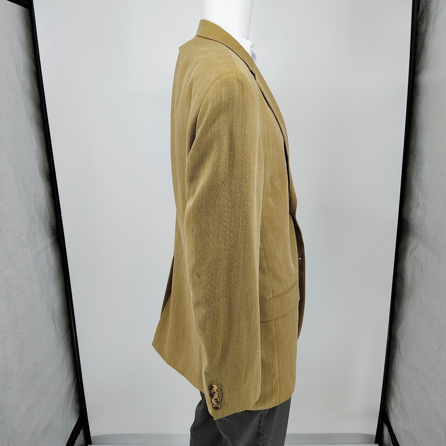 Boss Hugo Boss Brown Chevron Pattern Bertolucci US Sport Coat 44L (*FLAWS*)