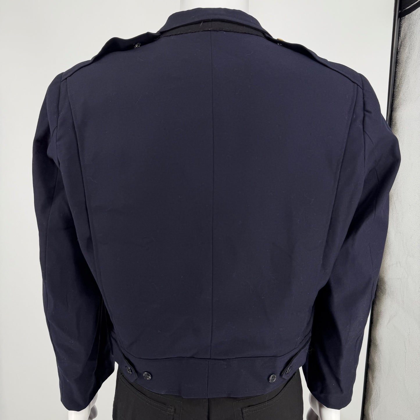 Vintage 1960s Kale Uniforms Navy Blue Button Front Ike Police Jacket (44 Short)