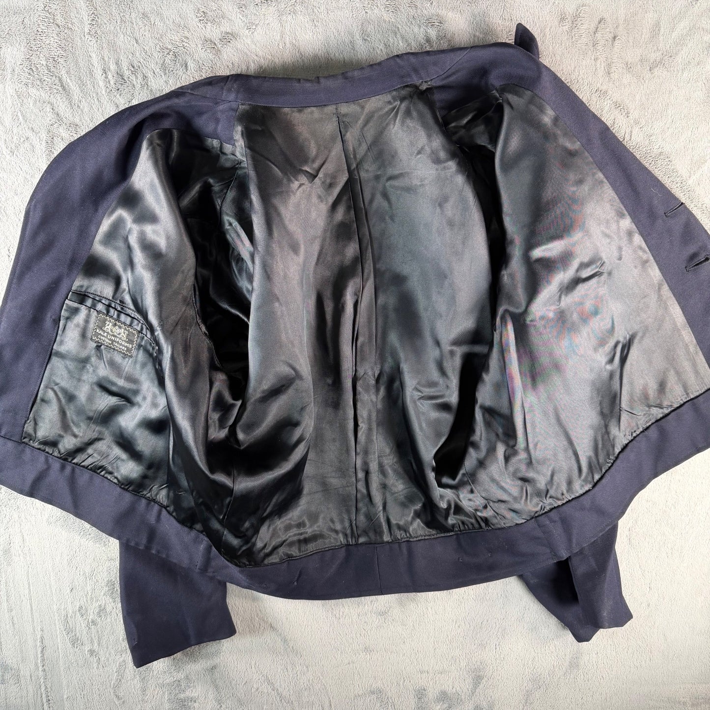 Vintage 1960s Kale Uniforms Navy Blue Button Front Ike Police Jacket (44 Short)