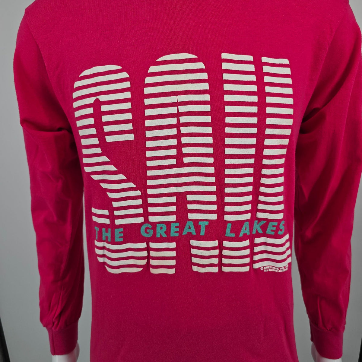 Vintage 1980s Belton Tough Tee Sail the Great Lakes Pink Long Sleeve T-Shirt (M)