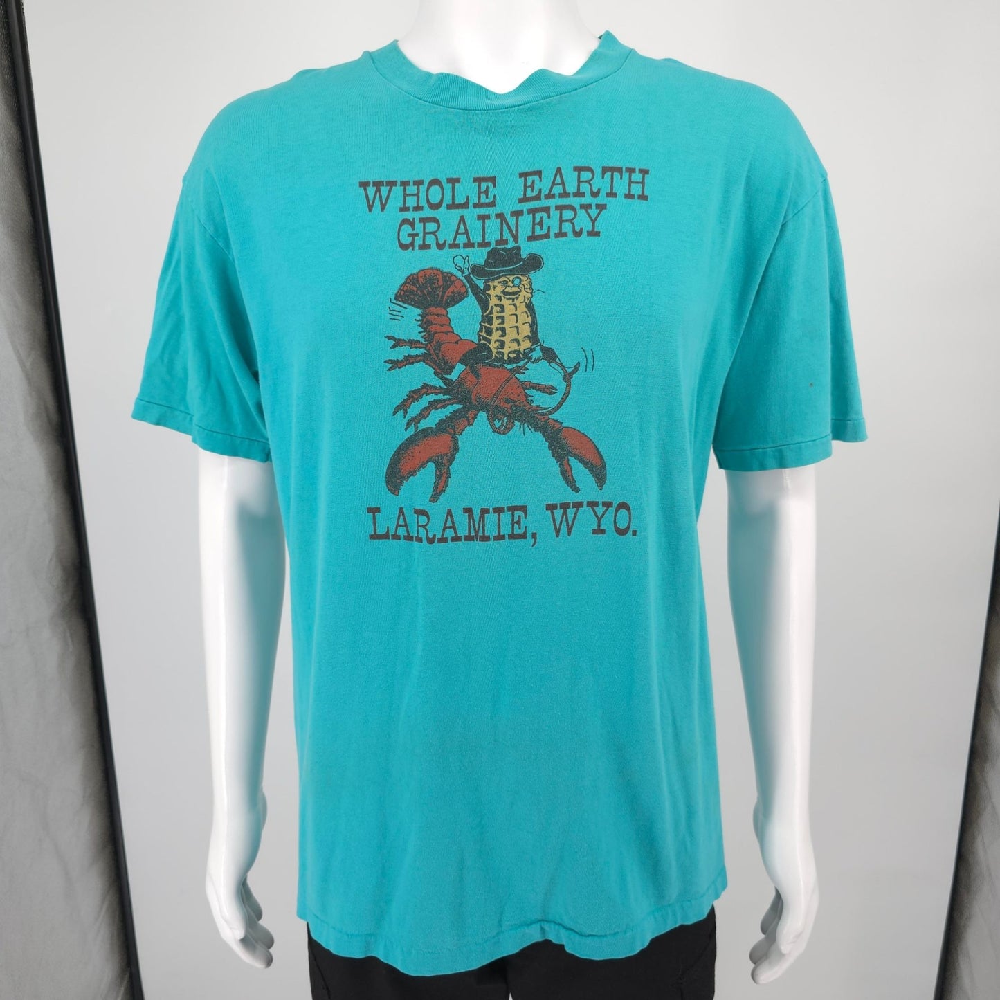 Vintage 1990s Hanes Beefy-T Whole Earth Grainery Laramie Wyoming T-Shirt (L)