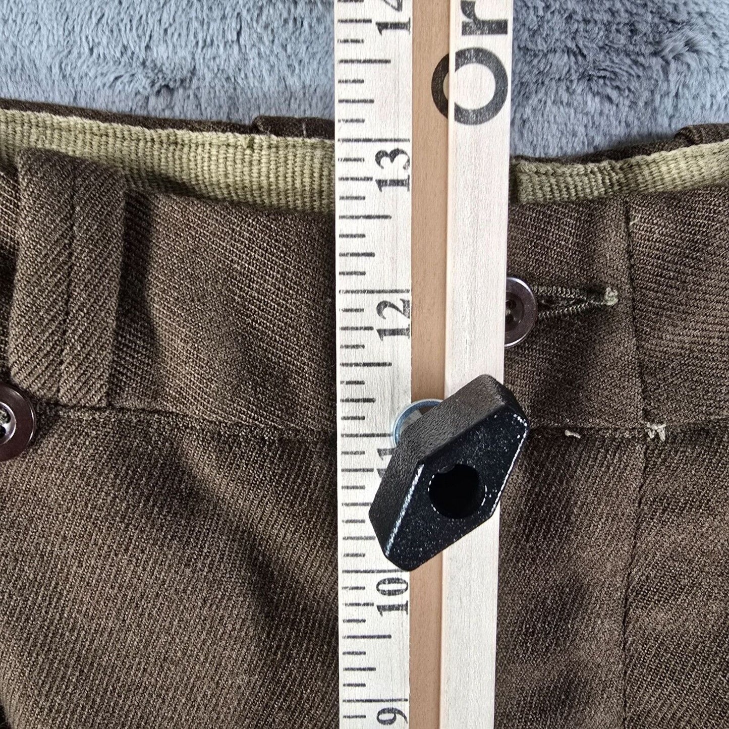 Vintage 1950s French Military Korean War Era Brown Wool Work Pants (29x30)