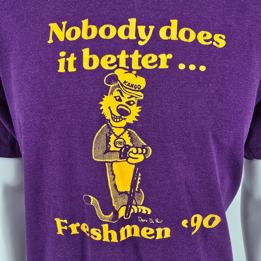 Vintage Single Stitch Nobody Does It Better... Freshmen '90 Purple T-Shirt (L)
