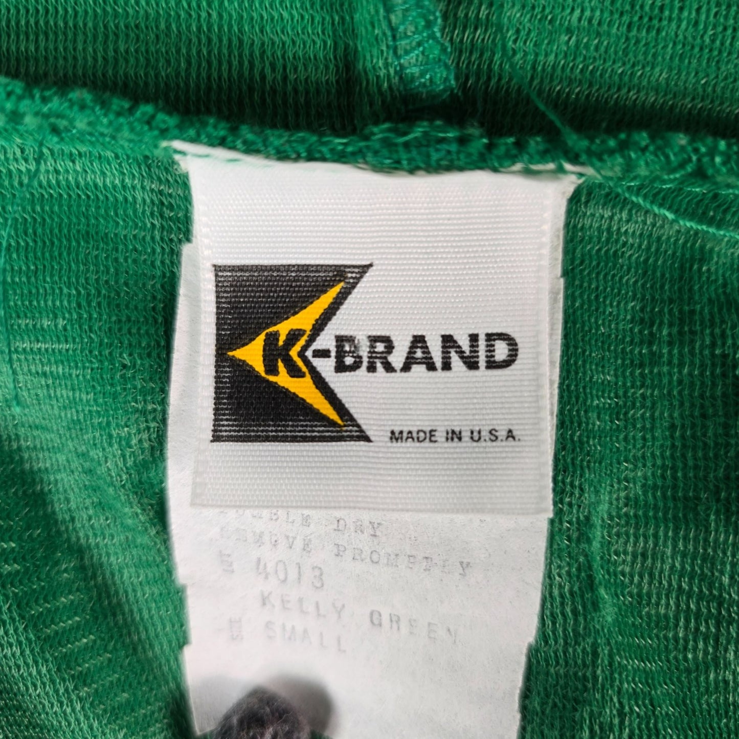 Vintage 1970s K-Brand "Grace" Patch Kelly Green Ideal Zipper Zip Hoodie (S)