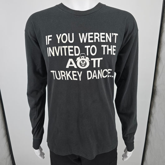 Vintage 1990s Alpha Omicron Pi Turkey Dance Sorority Long Sleeve T-Shirt (XL)