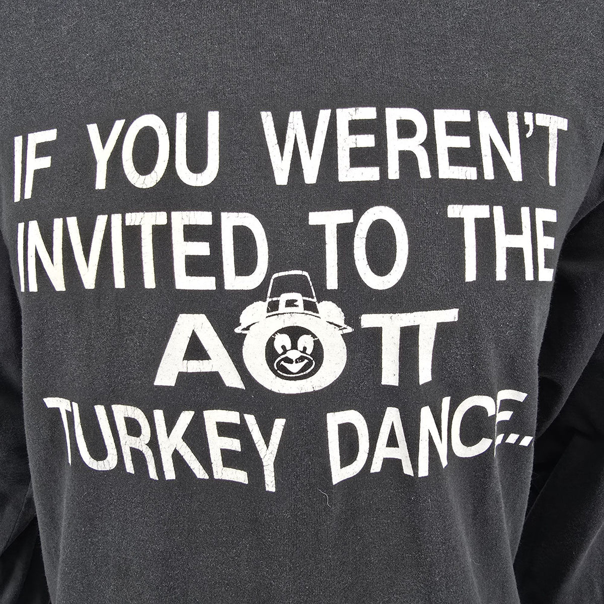 Vintage 1990s Alpha Omicron Pi Turkey Dance Sorority Long Sleeve T-Shirt (XL)