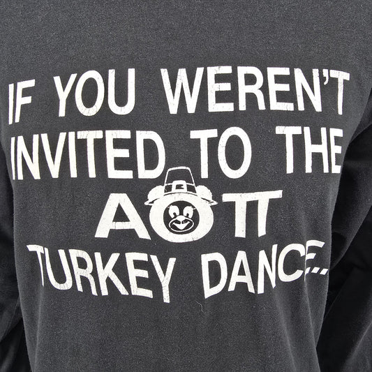 Vintage 1990s Alpha Omicron Pi Turkey Dance Sorority Long Sleeve T-Shirt (XL)