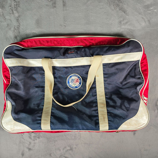 Distressed Vintage 1980s Levi's USA Olympics 1984 Duffel Travel Bag (M/L)