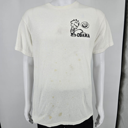 2010s Friends of Coal Calvin Peeing on "Obama" Parody Graphic T-Shirt (M) *Fair