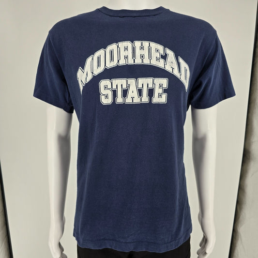 Vintage 1990s Jansport Moorhead State University Minnesota Navy Blue T-Shirt (L)