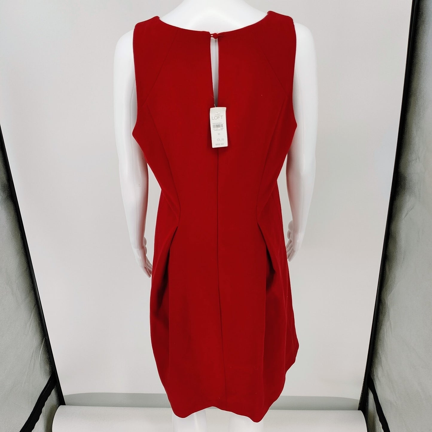 NWT Ann Taylor LOFT Red Pleated Sleeveless Cocktail Party Dress (Size 10)