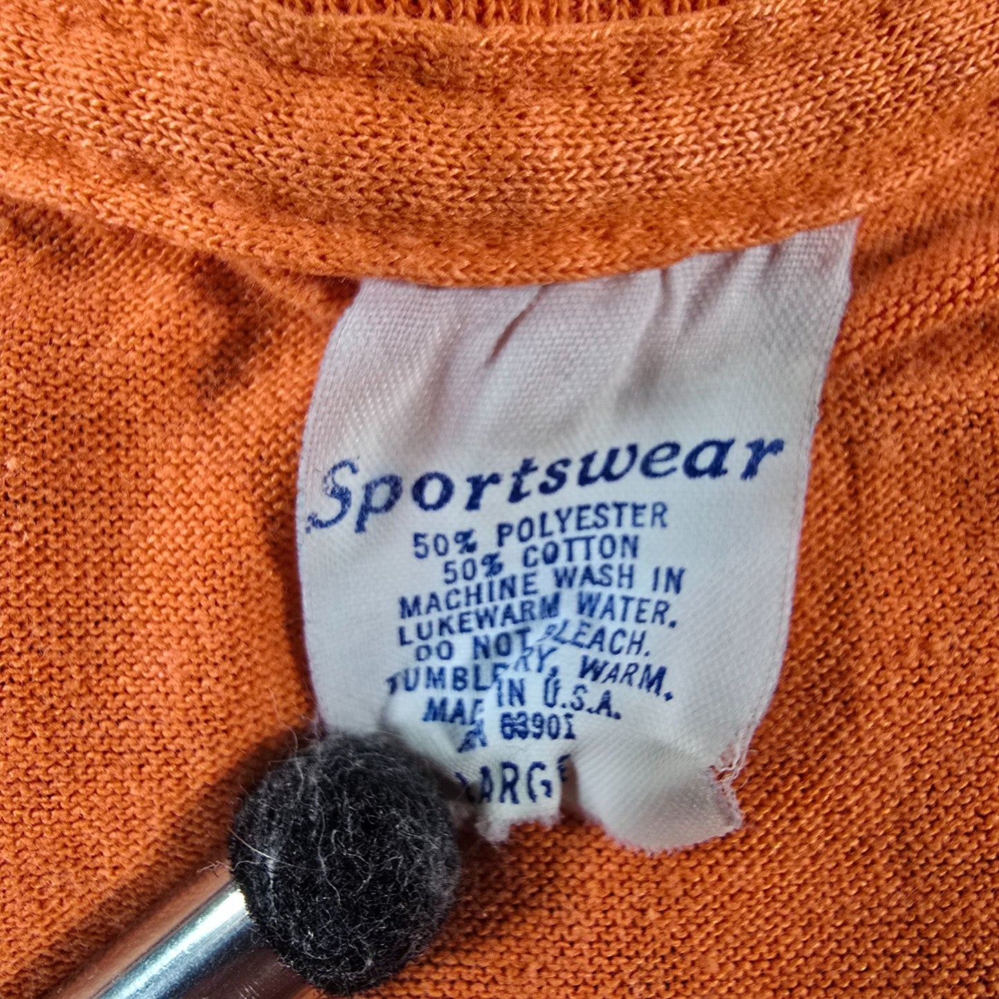Distressed Vintage 1980s Sportswear Orange RSI Roadway Safety Inc. T-Shirt (M)
