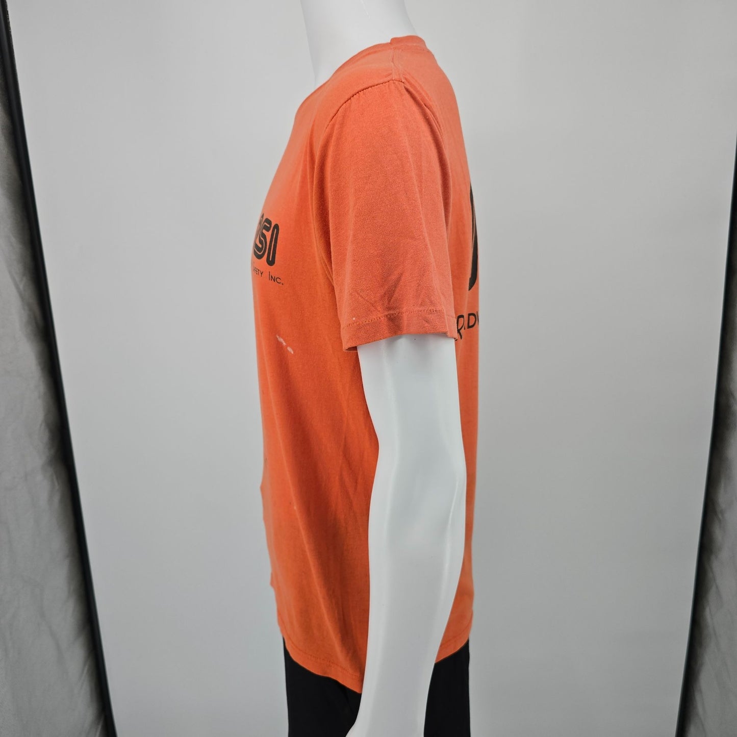 Distressed Vintage 1980s Sportswear Orange RSI Roadway Safety Inc. T-Shirt (M)